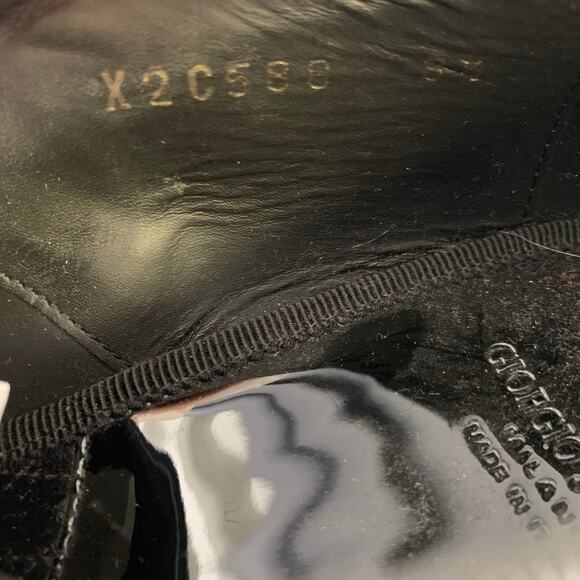 GIORGIO ARMANI Size 9.5 Black Leather Lace Up Shoes